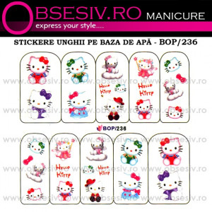 Abţibilde pe Bază de Apă (4 seturi) BOP/236 - BOP/239 (Abtibilduri Unghii - Tatuaje Unghii - Nail Stickere - Water Nail Art)