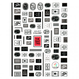 Abtibilde Unghii cu Motive Decorative Text CA-017, Stickere Unghii