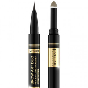 Creion Pudra pentru Sprancene 2in1 Vegan Eveline Brow Art Duo 02 Medium