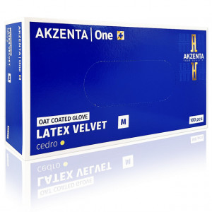 Manusi Examinare din Latex Velvet Oat Coated Cedro Akzenta 100 Buc