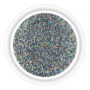 Sclipici Unghii Culoare Argintiu cu Reflexii Multicolore Cod 06