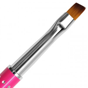 Pensula One Stroke Gel Unghii, No 8, Maner cu Capac Roz, Brand Fasio