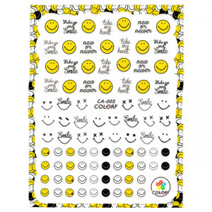 Abtibilde Unghii cu Motive Decorative 'Emoticon Smile :)' CA-002, Stickere Unghii