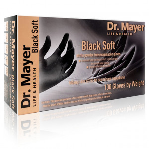Manusi Examinare din Nitril Nepudrate 'Black Soft' Dr. Mayer 100 Bucati