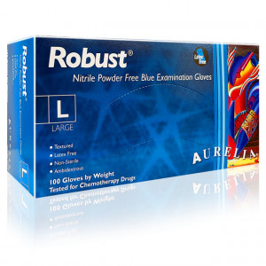 Manusi Examinare si Protectie Nepudrate Nitril Aurelia® Robust® Blue 100 Buc