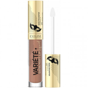 Ruj Lichid de Buze Satin Matt Lip Liquid Eveline Cosmetics, Caramel Cacke No 01