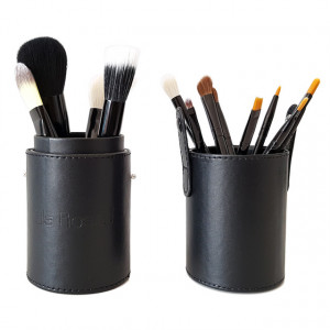 Set 12 Pensule Machiaj cu Suport Lila Rossa, Culoare Negru