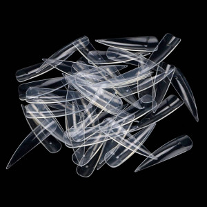 Tipsuri Stiletto Ascutite Transparente, Cantitate 100 Buc
