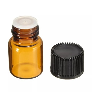 Recipient cu picurator din sticla bruna 2 ml - set 10 bucati
