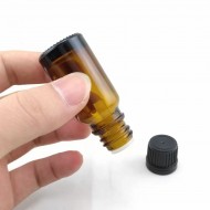 Recipient cu picurator din sticla bruna 5 ml - set 5 bucati