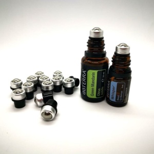 Cap metalic rollon 5 ml / 15 ml + capac potrivit - set 5 bucati