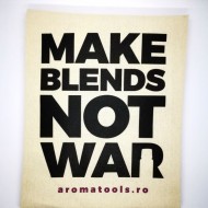Sacosa bumbac MAKE BLENDS NOT WAR - negru