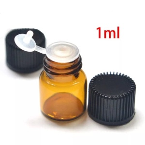 Recipient cu picurator-dop din sticla bruna 1 ml - set 10 bucati
