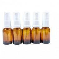 Recipient 15 ml din sticla bruna cu capac tip spray - SET 5 buc.