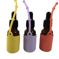 Protectii colorate din silicon pentru sticlute 15 ml GALBEN/LILA/ORANGE