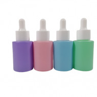 Recipiente sticla color pastel 30 ml cu pipeta - set 4 buc