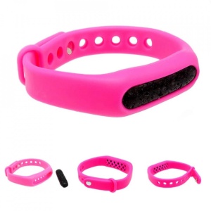 Bratara aromaterapie FUCSIA silicon si piatra vulcanica