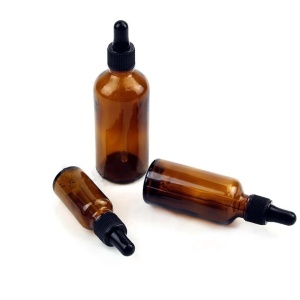 Recipient din sticla bruna cu pipeta 20 ml - set de 2 bucati