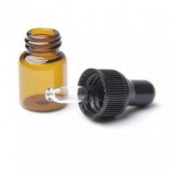 Recipient din sticla bruna cu pipeta 2ml - set de 5 bucati