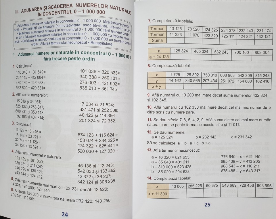 Exerciţii şi probleme - Culegere de matematică, Clasa a IV-a
