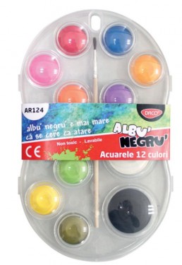 Acuarele 12 culori Albu Negru
