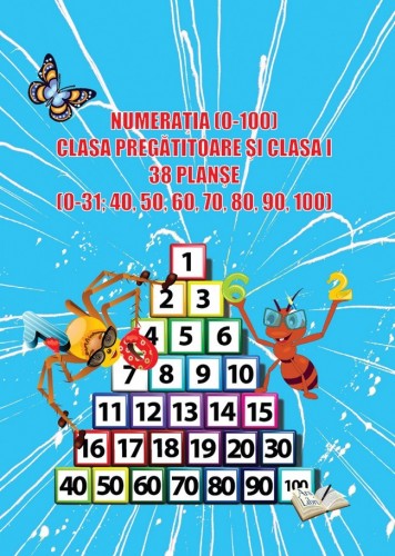 Numerația (0-100), Clasa pregătitoare și clasa I - 38 planșe CIFRE