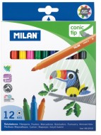 Carioca 12 culori vârf conic Milan