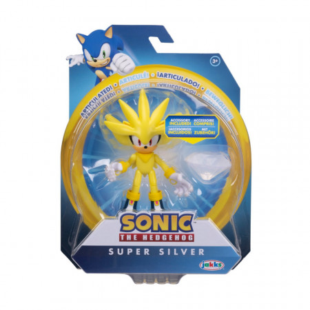 Nintendo Sonic - Figurina articulata Modern Super Silver, S12, 10 cm