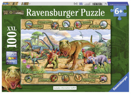 Puzzle dinozauri, 100 piese