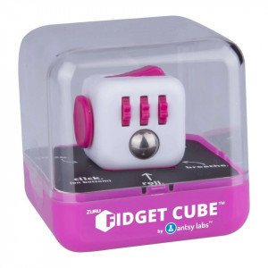 Cub antistres, Fidget Cube, alb si roz