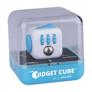 Cub antistres, Fidget Cube, alb si albastru
