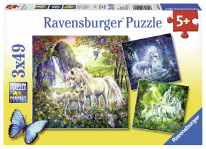 Puzzle Unicorni, 3X49 Piese