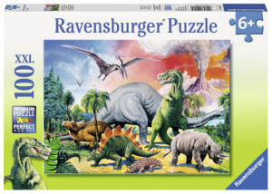 Puzzle Printre Dinozauri, 100 piese