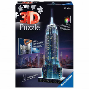 Puzzle 3D Empire State Building - Lumineaza Noaptea, 216 Piese