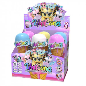 Figurina Unicorn surpriza si accesorii, Seria 2, Unicones, Bleu