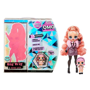 Papusa L.O.L Surprise OMG Winter Chill Big Wig si sora ei Madame Queen