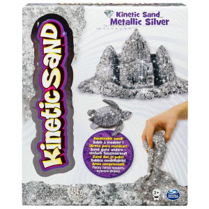 NISIP KINETIC METALE SI MINERALE STRALUCITOARE ARGINTIU