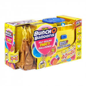 Set baloane de petrecere si pompa, Bunch o Balloons, Gold, 16buc