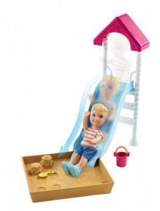 Set Barbie Skipper Babysitters Baietel Cu Loc De Joaca