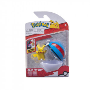 Figurine Clip' N' Go, Pokemon, Pikachu #9 & Great Ball