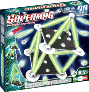 SUPERMAG CLASSIC GLOW - SET CONSTRUCTIE 48 PIESE