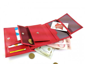 Ženski kožni novčanik Moderna Monro crveni