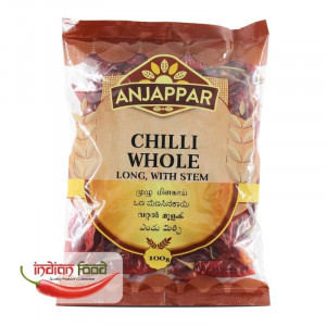 Anjappar Dried Red Chilli Whole (Ardei Rosu Intreg) 100g