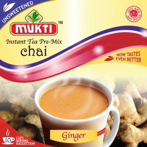 MUKTI Instant Tea Ginger Unsweetened (Ceai Gimbir Instant Neindulcit - 10 pliculete) 140g