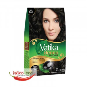 Vatika Henna Hair Colour - Jet Black (Vopsea de Par cu Henna Negru) 60g