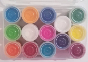 Rangoli Colours Box 14 Btls ( Pudra Rangoli 14 buc/cutie)