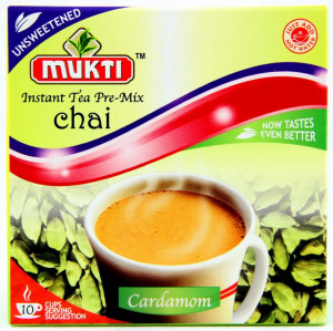 Mukti Instant Tea Cardamom Unsweetened (Ceai Cardamom Instant Neindulcit - 10 pliculete) 140g