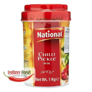 National Green Chili Pickle In Oil 1Kg