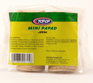 Top op Papad Mini Jeera (Mini Papadums cu Seminte de Chimion) 200g