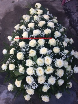 Coroane Funerare Trandafiri Albi